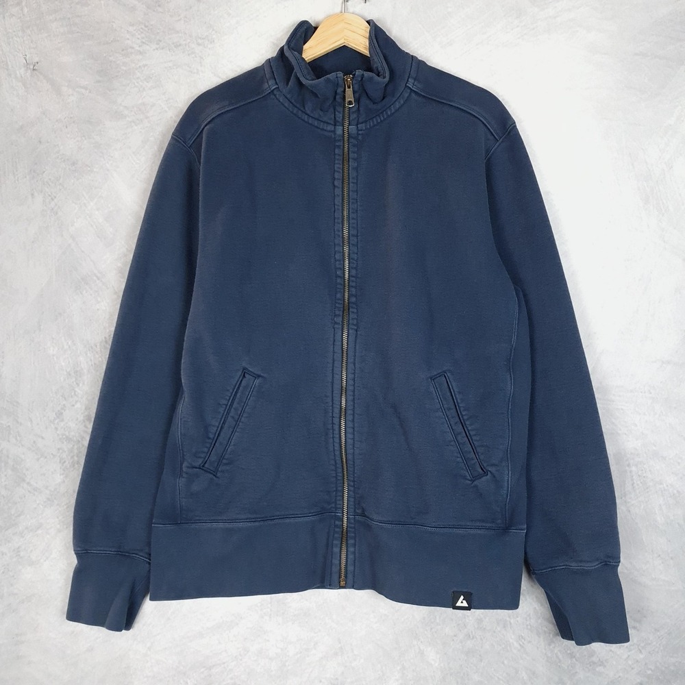 American Giant Sweatshirt Mens Large Blue Full Zip Heavyweight Fleece Jacket USA